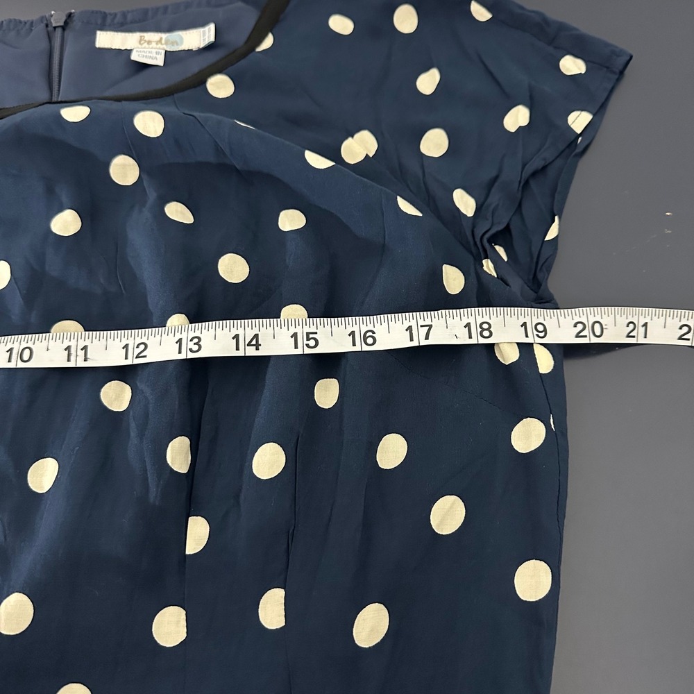 Boden Easy Day Polka Dot Above Knee‎ Dress Blue 14 Business Casual French Girl - Picture 10 of 10